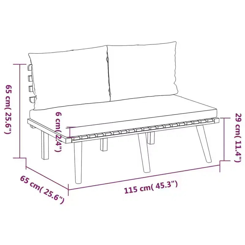 vidaXL Patio Lounge Set Sectional Sofa Set with Cushions Solid Wood Acacia