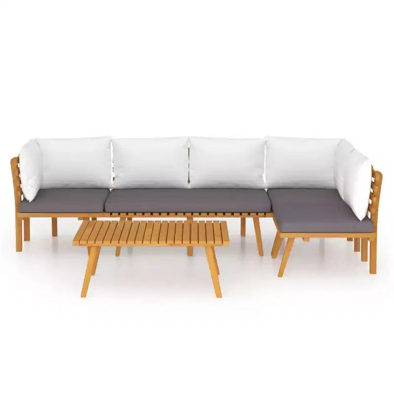 vidaXL Patio Lounge Set Sectional Sofa Set with Cushions Solid Wood Acacia