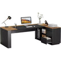 Lantine 78 L Shaped Executive Desk with Drawers, Computer Desk with Cabinet, Business Furniture Sets Workstation for Home Office