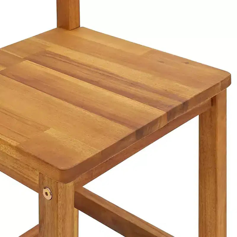 vidaXL 5-Piece Acacia Wood Patio Bar Set  High-Top Outdoor Table with Rooftop and 4 Stools for Garden, Terrace, Brown Finish