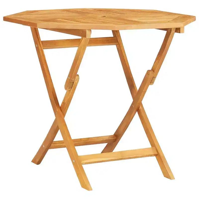 vidaXL Garden Dining Set Natural Wooden Color Solid Teak Wood Medium