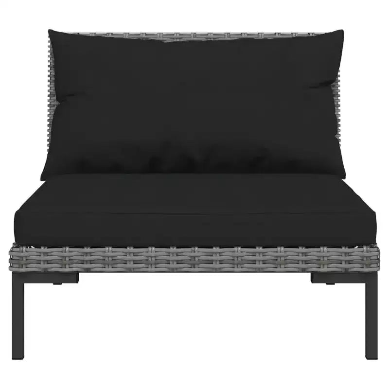vidaXL Patio Lounge Set Outdoor Sectional Sofa 12 Piece Poly Rattan Dark Gray with Cushions - Perfect for Garden, Deck, or Patio