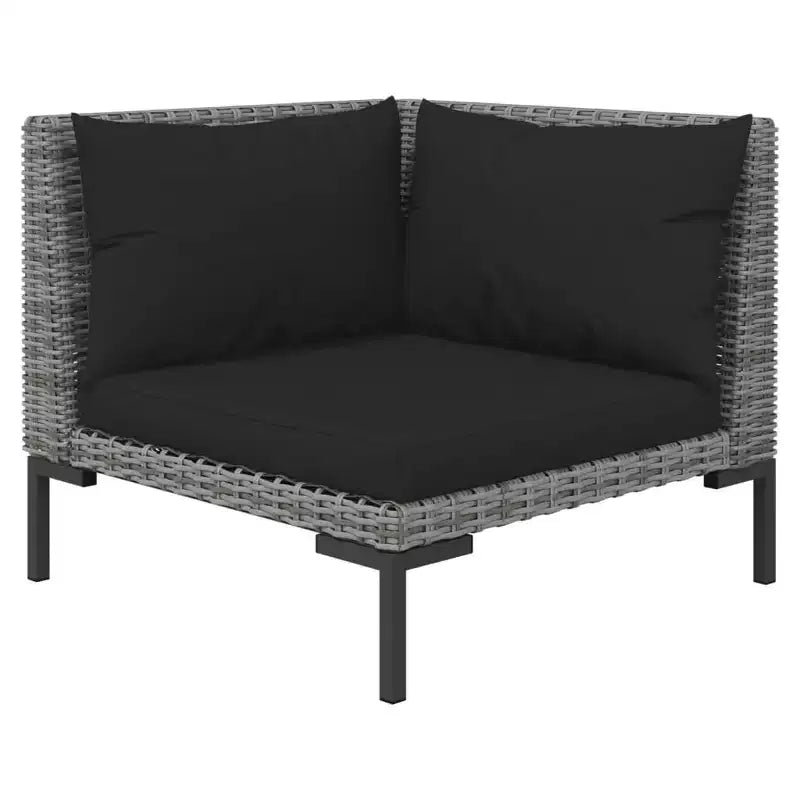 vidaXL Patio Lounge Set Outdoor Sectional Sofa 12 Piece Poly Rattan Dark Gray with Cushions - Perfect for Garden, Deck, or Patio