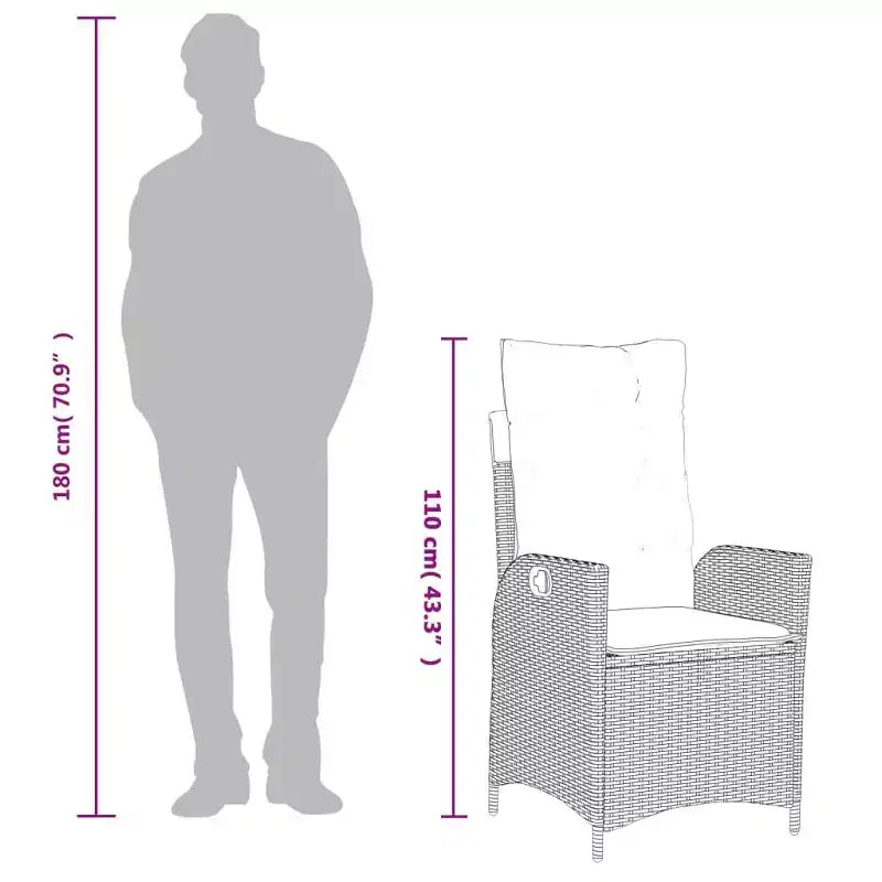 vidaXL Garden Dining Set Grey