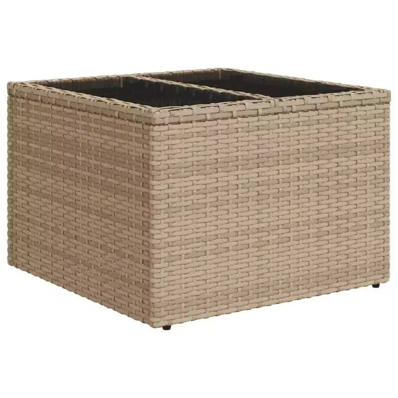 vidaXL Garden Sofa Set Beige PE rattan, steel, tempered glass, polyester