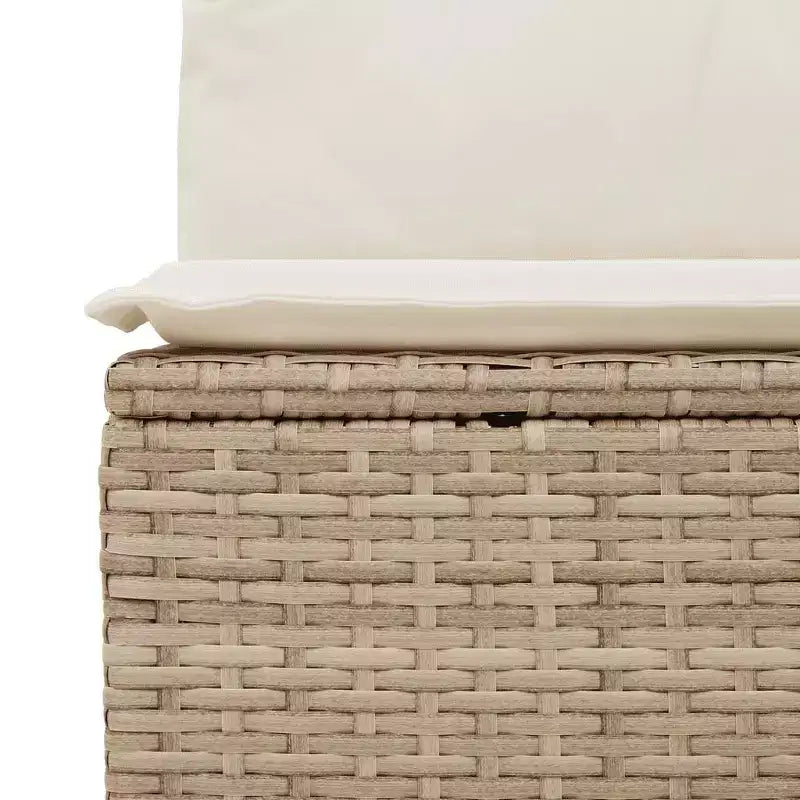 vidaXL Garden Sofa Set Beige PE rattan, steel, tempered glass, polyester