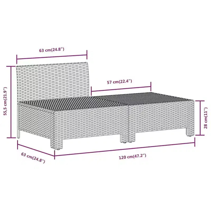 vidaXL 6 Piece Patio Lounge Set with Cushions Gray Poly Rattan