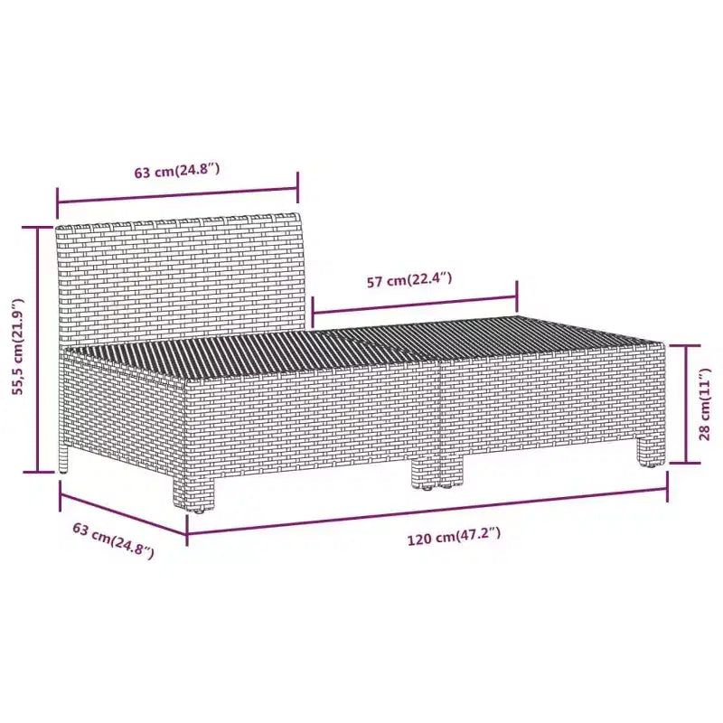 vidaXL 6 Piece Patio Lounge Set with Cushions Gray Poly Rattan