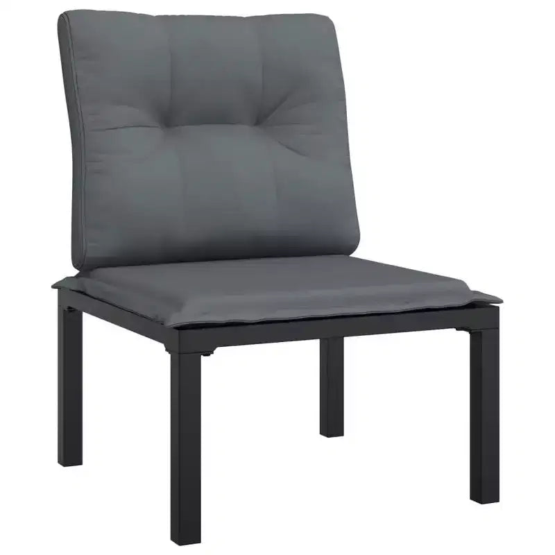 vidaXL Patio Lounge Set Sofa for Garden Lawn Set Black and Gray Poly Rattan