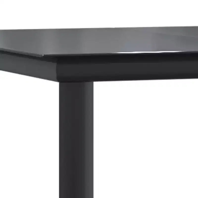 vidaXL Garden Dining Set Black Steel, PE Rattan Standard Stackable - Black 63 Table Length 6 Items