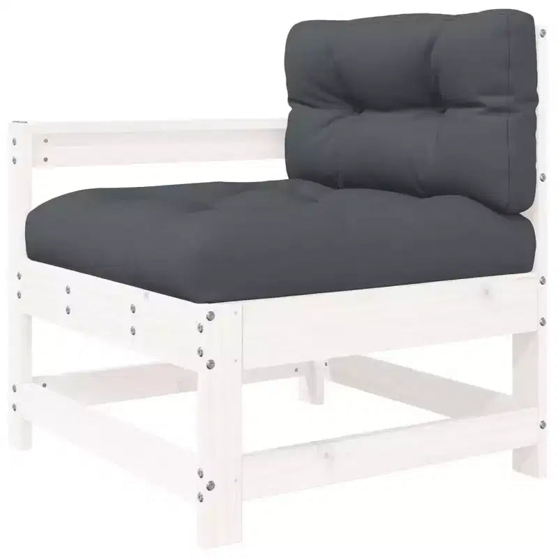 vidaXL Patio Lounge Set with Cushions Outdoor Furniture Set 8 Piece Solid Wood - White Pine