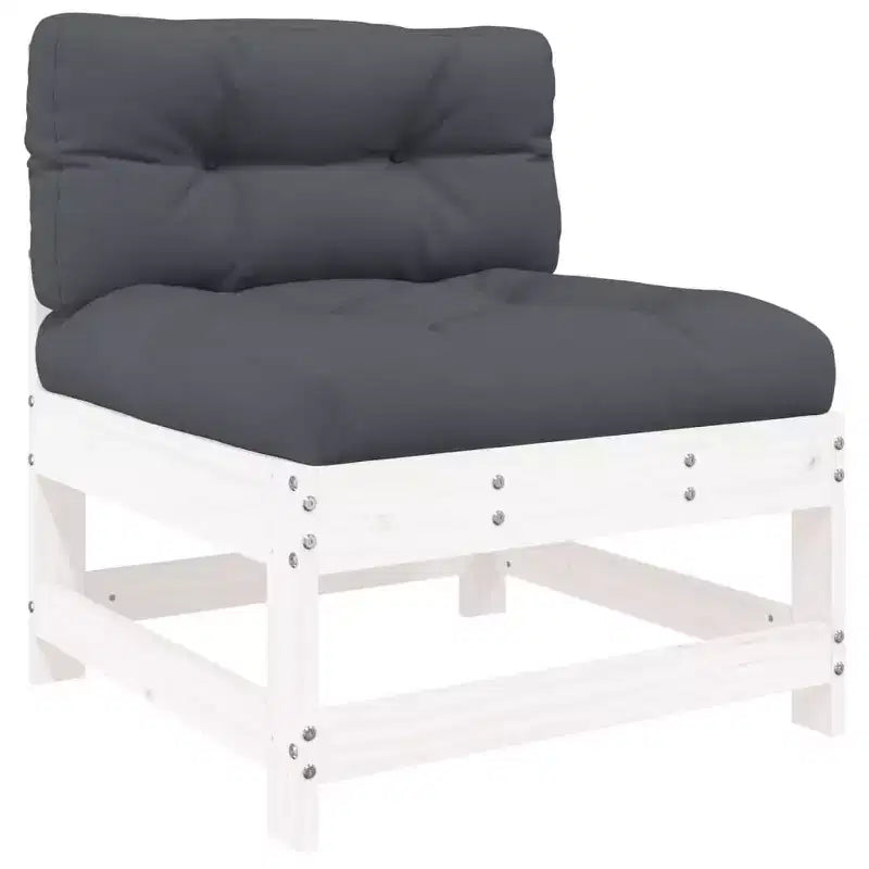 vidaXL Patio Lounge Set with Cushions Outdoor Furniture Set 8 Piece Solid Wood - White Pine