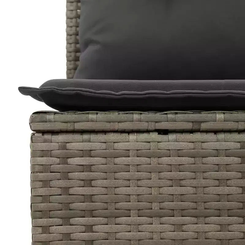 vidaXL Salon de jardin 6 pcs en résine tressée gris avec accoudoirs réglables