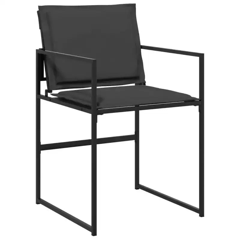 vidaXL 15 Piece Patio Dining Set with Cushions Black Textilene