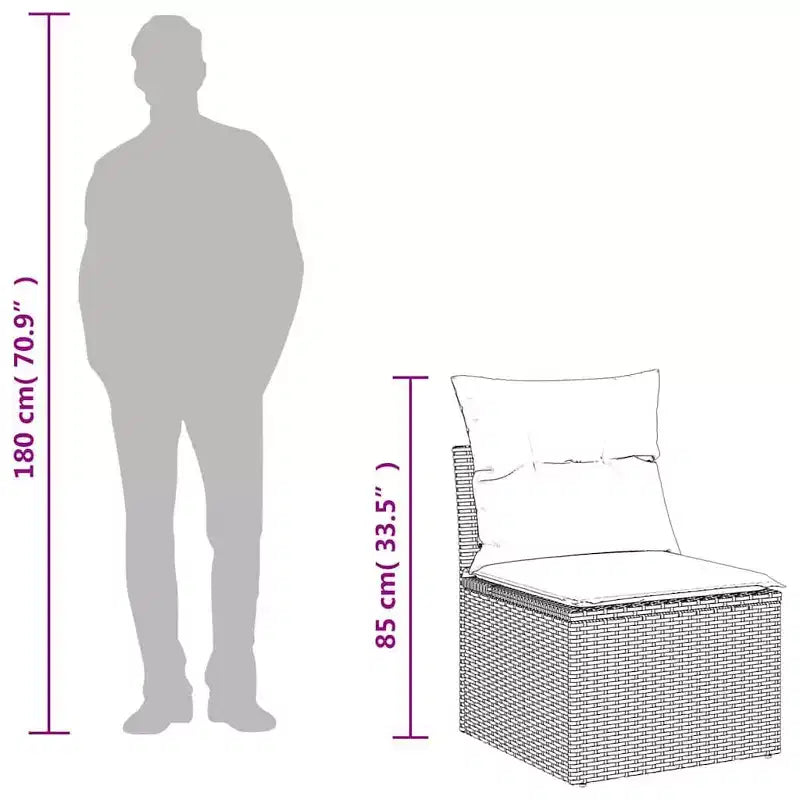 vidaXL Garden Sofa Set Black and Cream