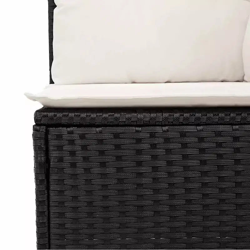 vidaXL Garden Sofa Set Black and Cream