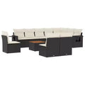 vidaXL Garden Sofa Set Black PE Rattan Large Seats Many