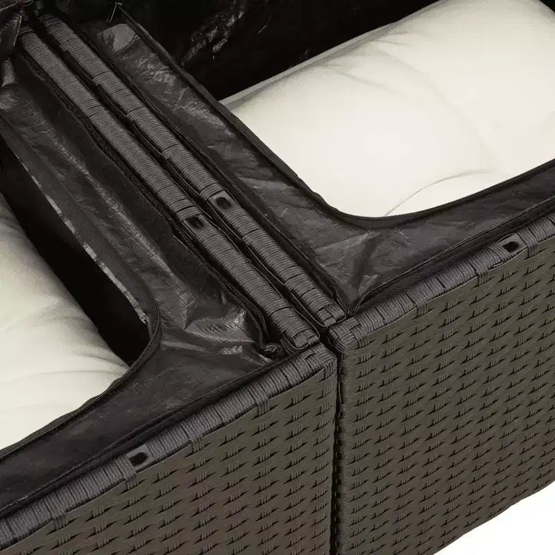 vidaXL Garden Sofa Set Black PE Rattan Large Seats Many