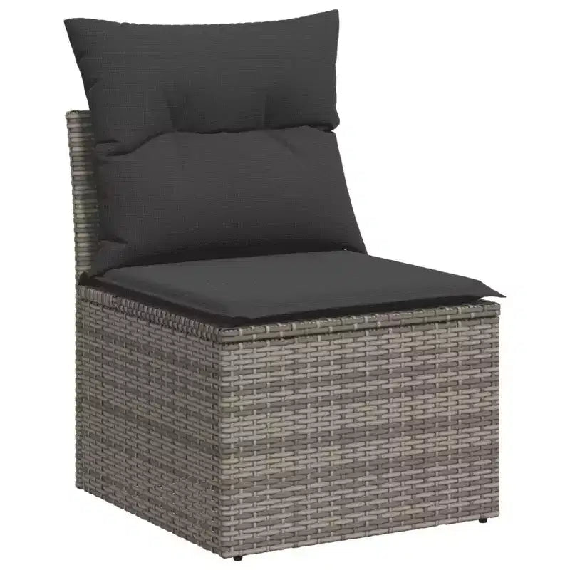vidaXL Salon de jardin Gris Résine tressée Canapé de jardin modulable