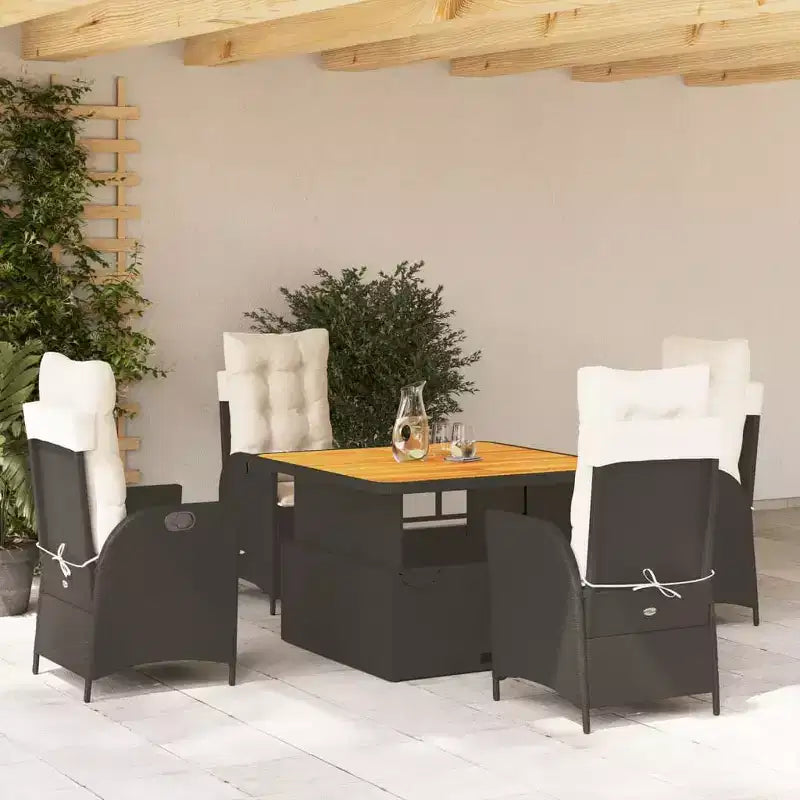 vidaXL Garden Dining Set Black, Brown, Cream