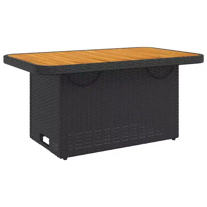 vidaXL Poly Rattan Patio Dining Set - Adjustable Bench and Table with Cushions - Black