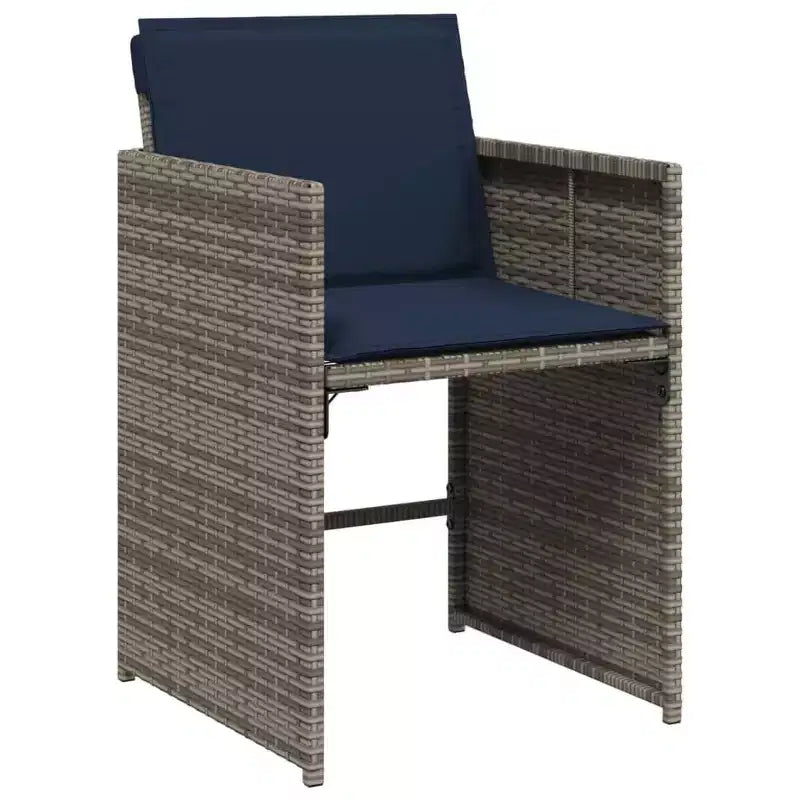 vidaXL Ensemble de salle à manger d'extérieur 10 places, rotin synthétique gris, 11 pièces, pliable