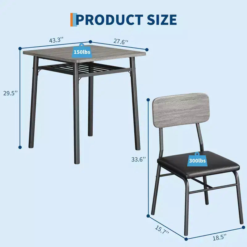 COZONY Compact Dining Table Set with Upholstered Chairs, Small Square Kitchen Table and Metal Legs Support for Dining Room