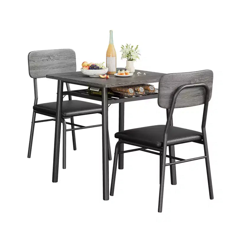 COZONY Compact Dining Table Set with Upholstered Chairs, Small Square Kitchen Table and Metal Legs Support for Dining Room