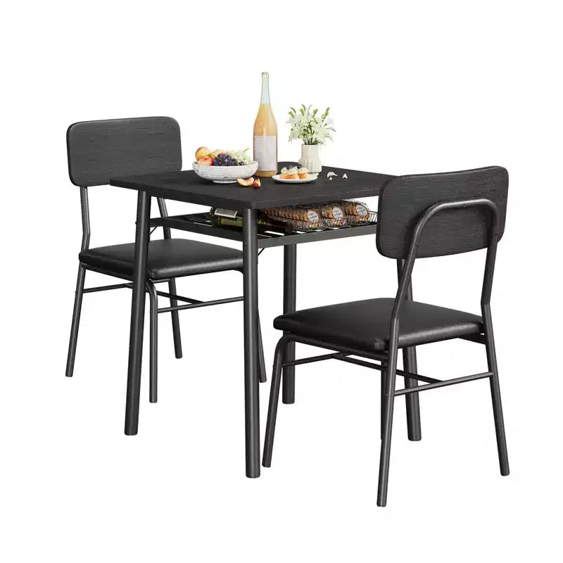 COZONY Compact Dining Table Set with Upholstered Chairs, Small Square Kitchen Table and Metal Legs Support for Dining Room