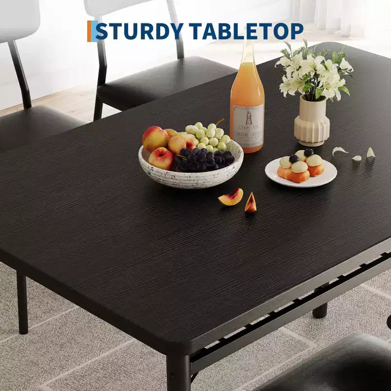 COZONY Compact Dining Table Set with Upholstered Chairs, Small Square Kitchen Table and Metal Legs Support for Dining Room