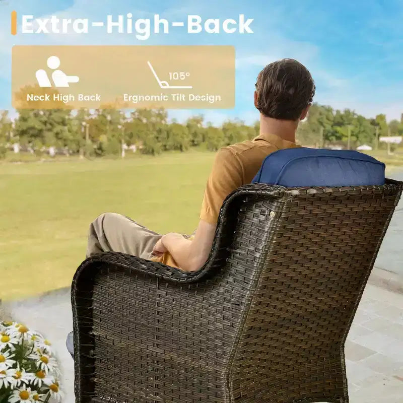 HOMLUX 6 Pcs Outdoor Patio Furniture Set High Back Sofa and Swivel Chairs Set
