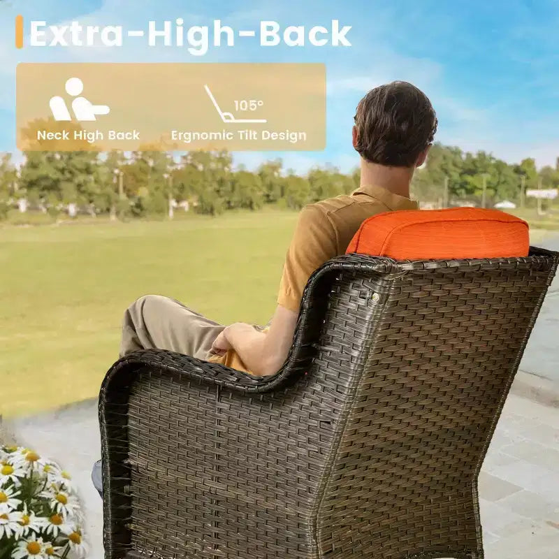 HOMLUX 6 Pcs Outdoor Patio Furniture Set High Back Sofa and Swivel Chairs Set