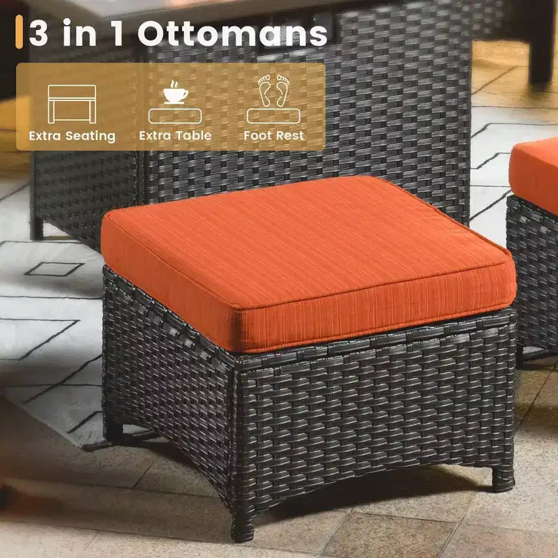 HOMLUX 6 Pcs Outdoor Patio Furniture Set High Back Sofa and Swivel Chairs Set
