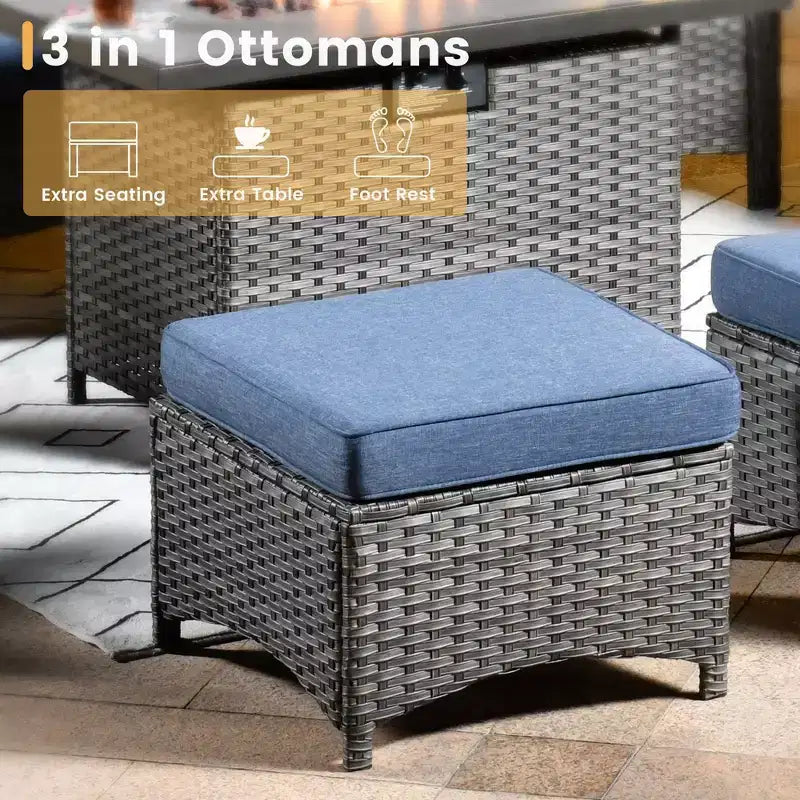 HOMLUX 6 Pcs Outdoor Patio Furniture Set High Back Sofa and Swivel Chairs Set