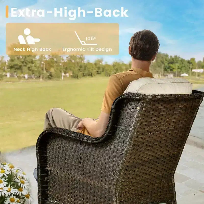 HOMLUX 6 Pcs Outdoor Patio Furniture Set High Back Sofa and Swivel Chairs Set