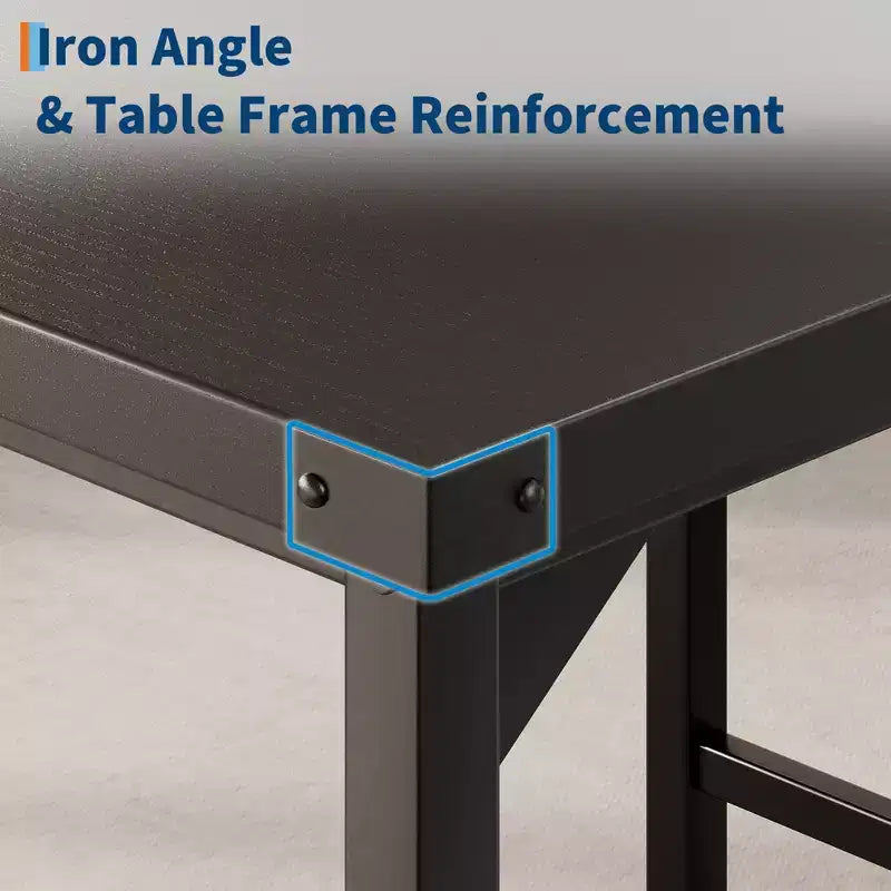 Ensemble de table à manger pour 4, ensemble de table de cuisine 5 pièces, repose-pieds, protection d'angle, table à hauteur de comptoir, 2 tabourets de bar rembourrés, pour la cuisine