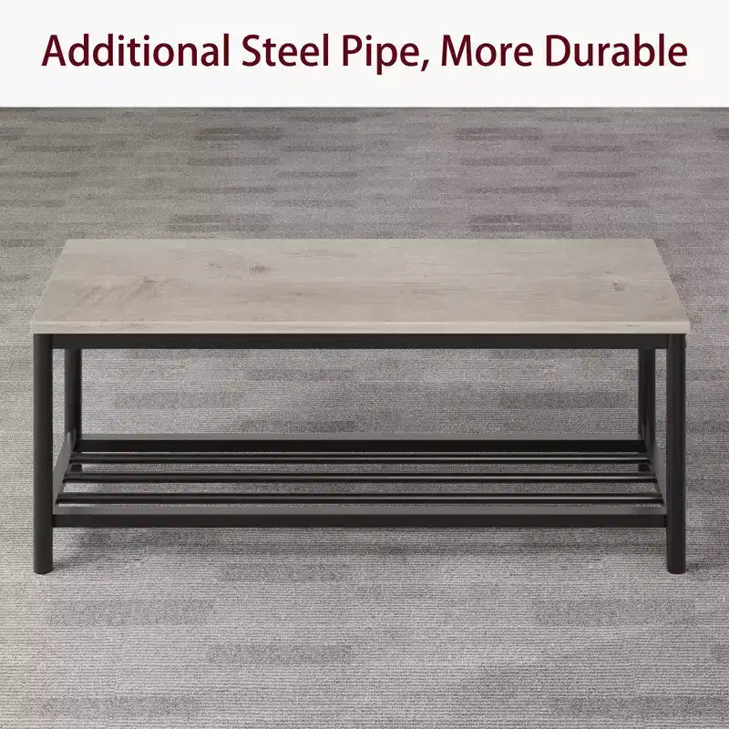 Farmhouse Dining Table Set for 4, Rectangular Dining Room Furniture Set, 2-Person Bench with Storage Rack, Easy Assembly, for Small Space