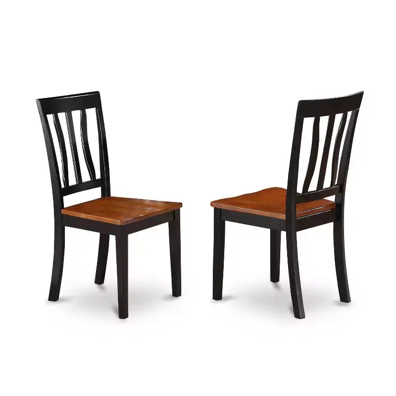 Ensemble de salle à manger 5 pièces Table et chaises rondes - Finition cerise noire - Ensemble pour cuisine et salle à manger