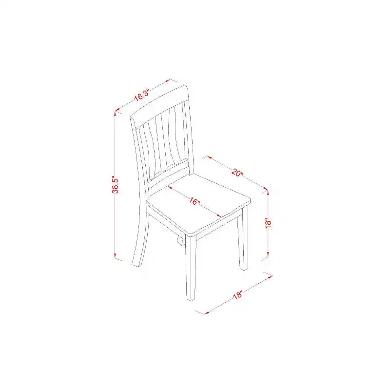 Ensemble de salle à manger 5 pièces Table et chaises rondes - Finition cerise noire - Ensemble pour cuisine et salle à manger