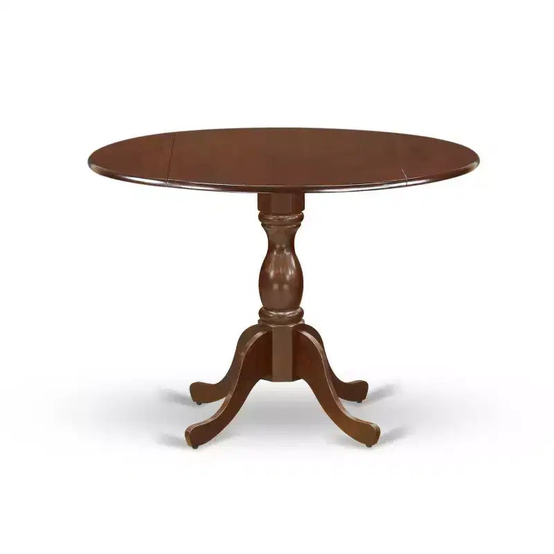 3-Piece Mahogany Finish Solid Wood Top - Button Tufted Dining Room Set - Seats 4