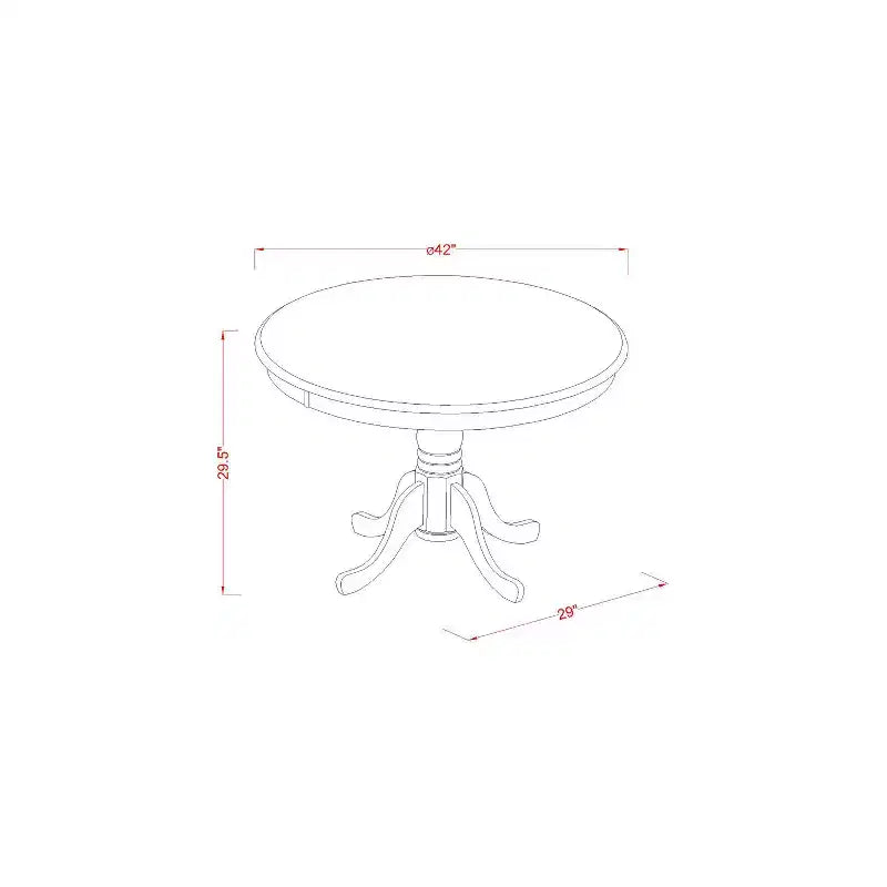 Ensemble de salle à manger 5 pièces - Table de cuisine ronde et 4 chaises - Ensemble de salle à manger côtier - Table de 42 pouces