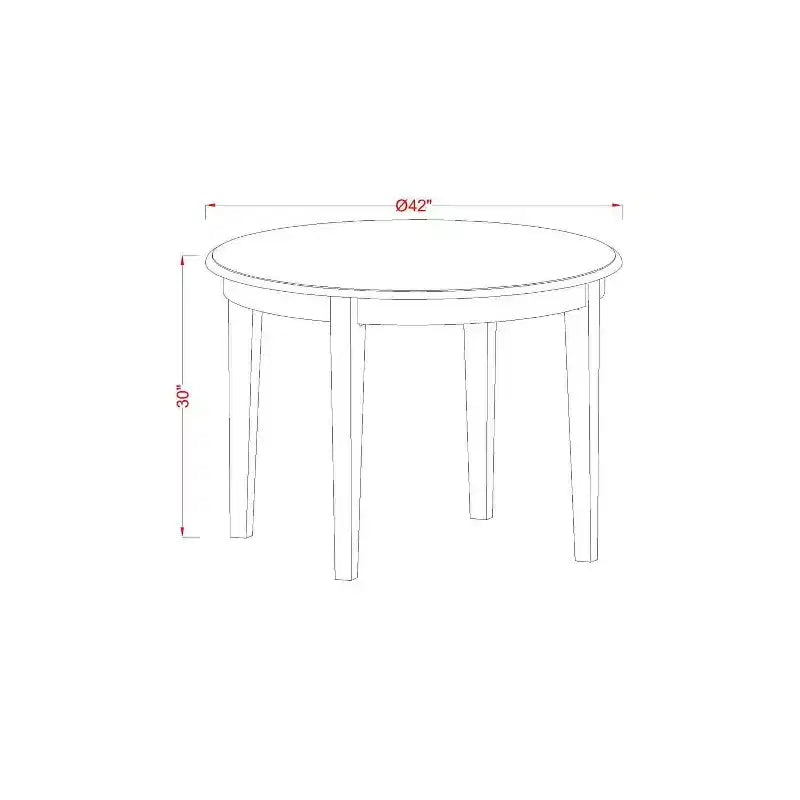 5-Piece Linen white Solid Wood Top-Round Dining Room Set-Seats 4