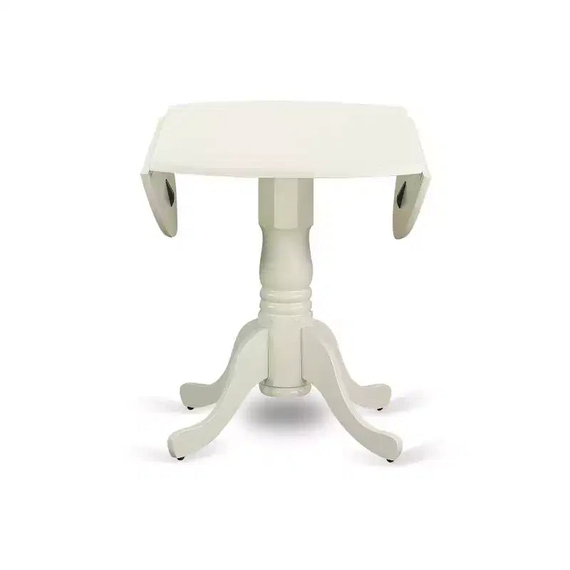 Round Dining Table Set with 2 Chairs - Linen White Kitchen Table & Chair Set