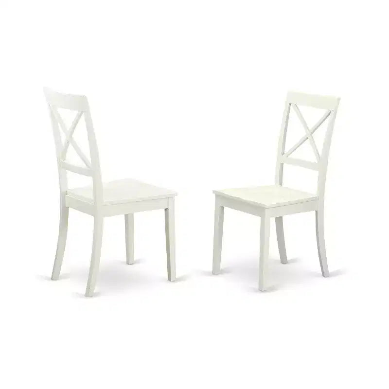 Ensemble Table et Chaises de Cuisine - Ensemble de Salle à Manger 5 Pièces Style Antique Blanc Lin
