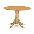 Modern Dining Set - Round Table & 4 Chairs - 42 Inch - Oak Finish - Kitchen Dining Room Furniture