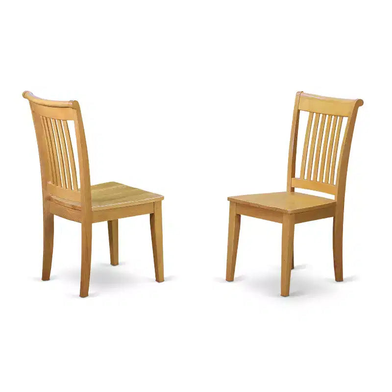 Modern Dining Set - Round Table & 4 Chairs - 42 Inch - Oak Finish - Kitchen Dining Room Furniture