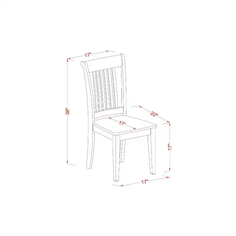 Modern Dining Set - Round Table & 4 Chairs - 42 Inch - Oak Finish - Kitchen Dining Room Furniture