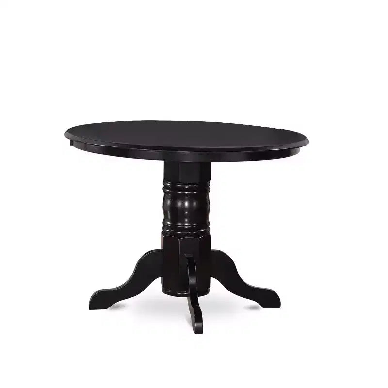 3-Piece Black Finish Solid Wood Top - Dining Room Set - Seats 4