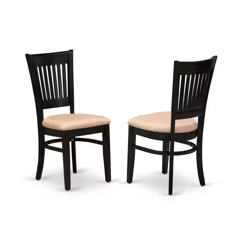 3-Piece Black Finish Solid Wood Top - Dining Room Set - Seats 4