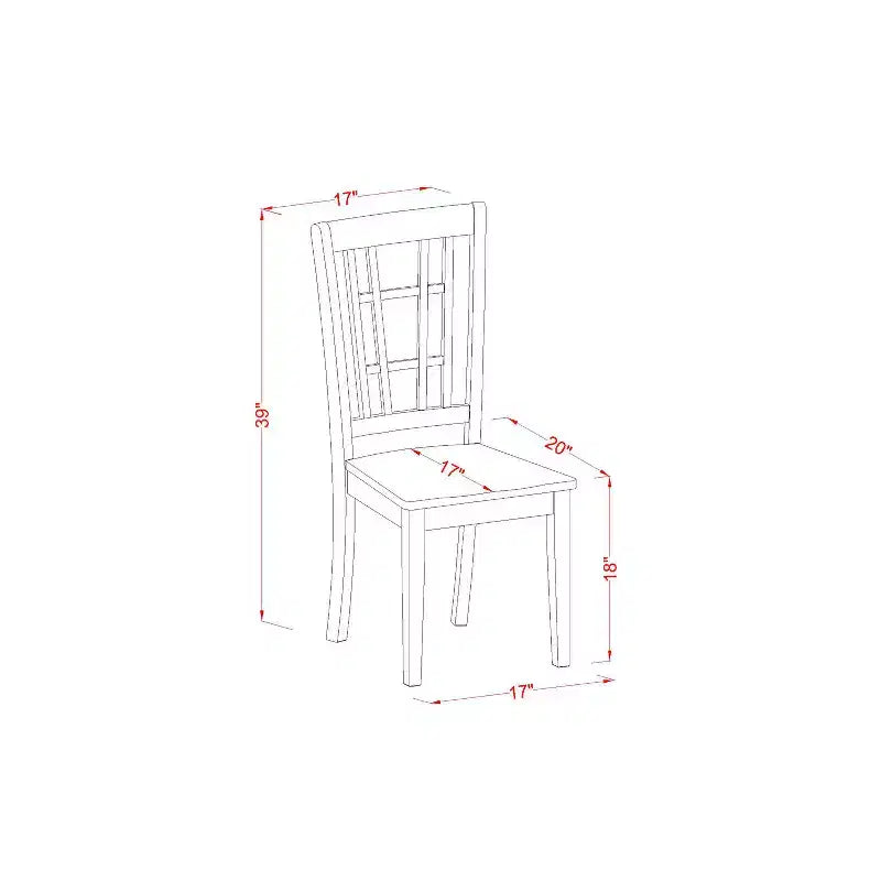 Retro Dining Table Set - 2 Wood Chairs - Kitchen Table for Small Spaces - Revival